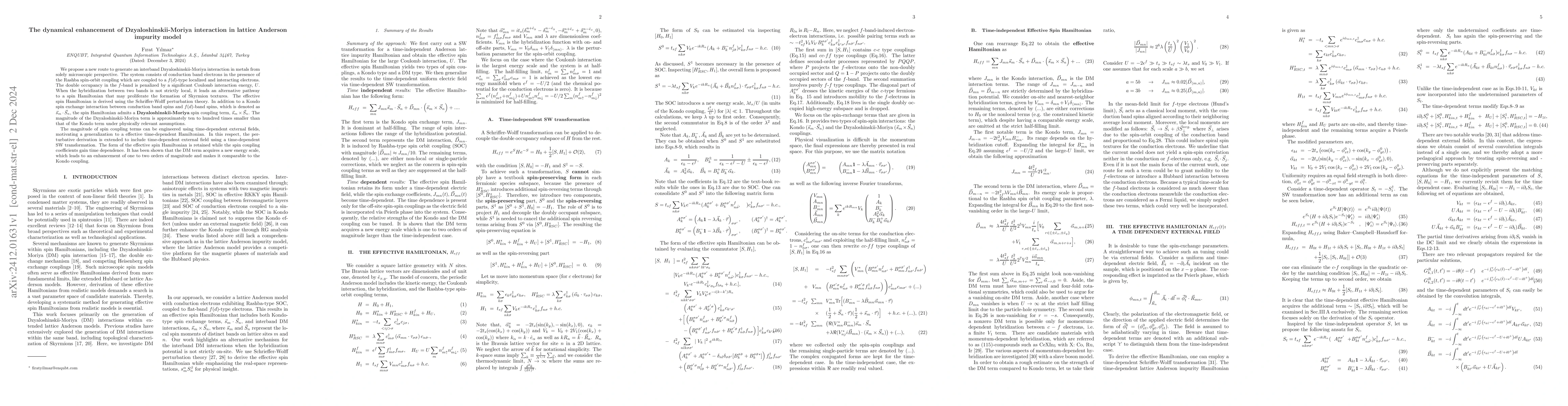 Thumbnail for The dynamical enhancement of Dzyaloshinskii-Moriya interaction in
  lattice Anderson impurity model