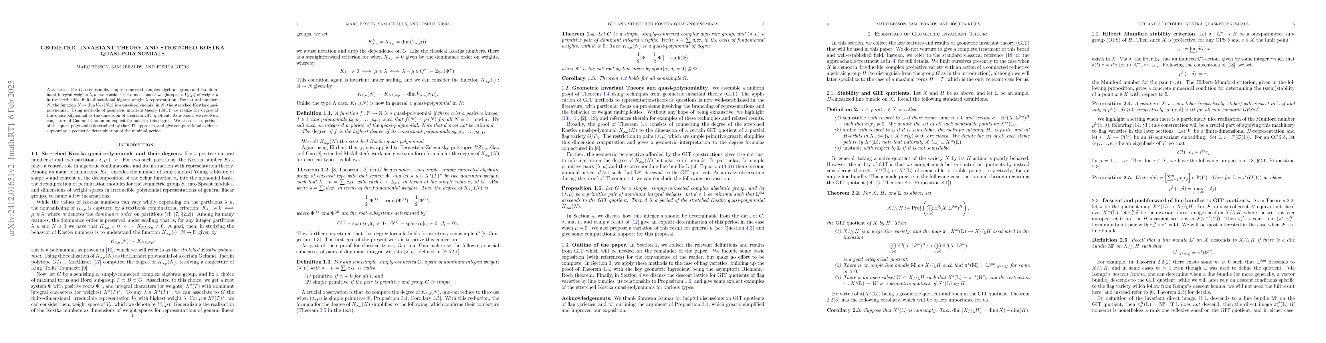 Thumbnail for Geometric invariant theory and stretched Kostka quasi-polynomials