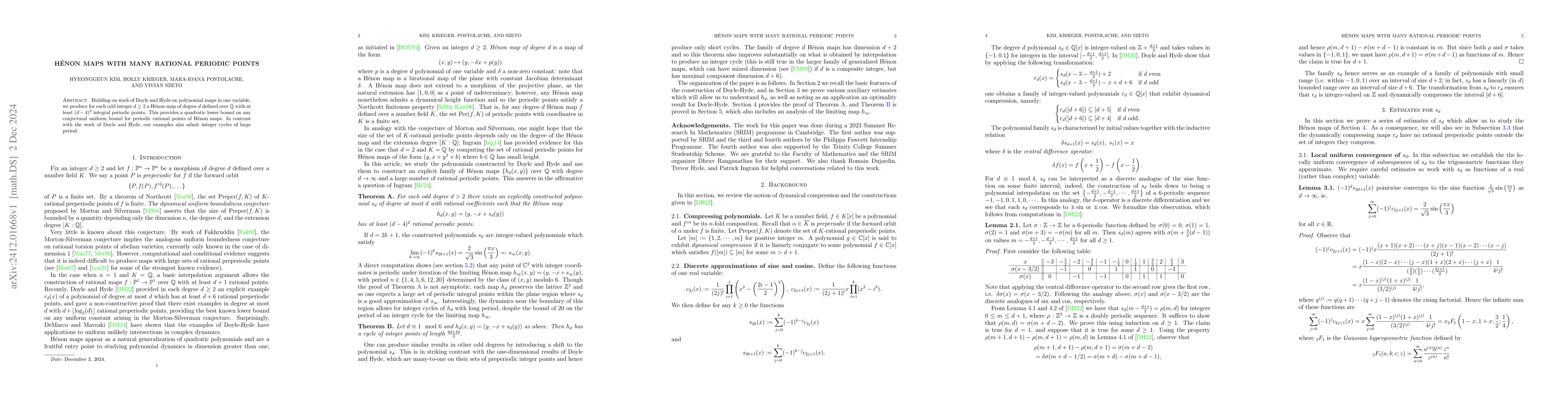 Thumbnail for Hénon maps with many rational periodic points