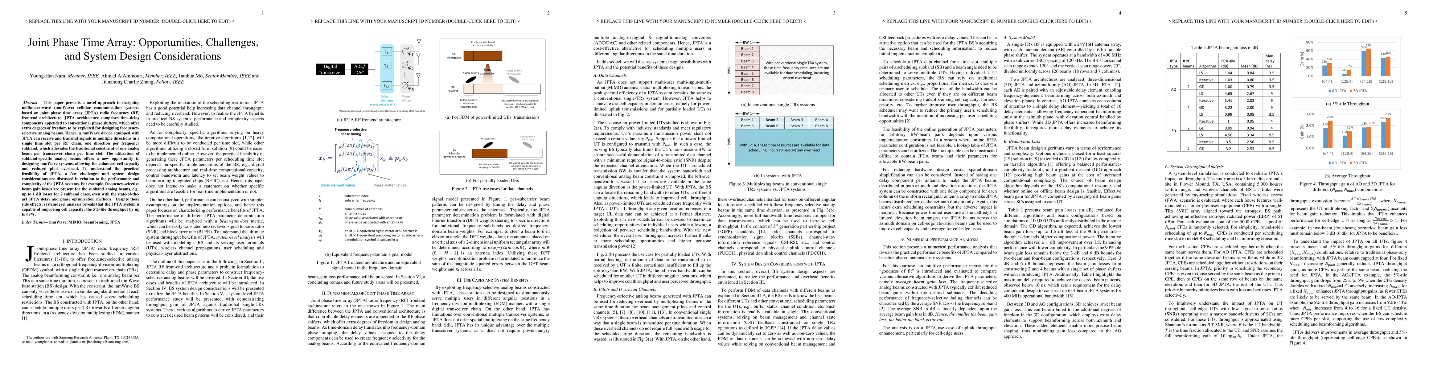 Thumbnail for Joint Phase Time Array: Opportunities, Challenges and System Design
  Considerations