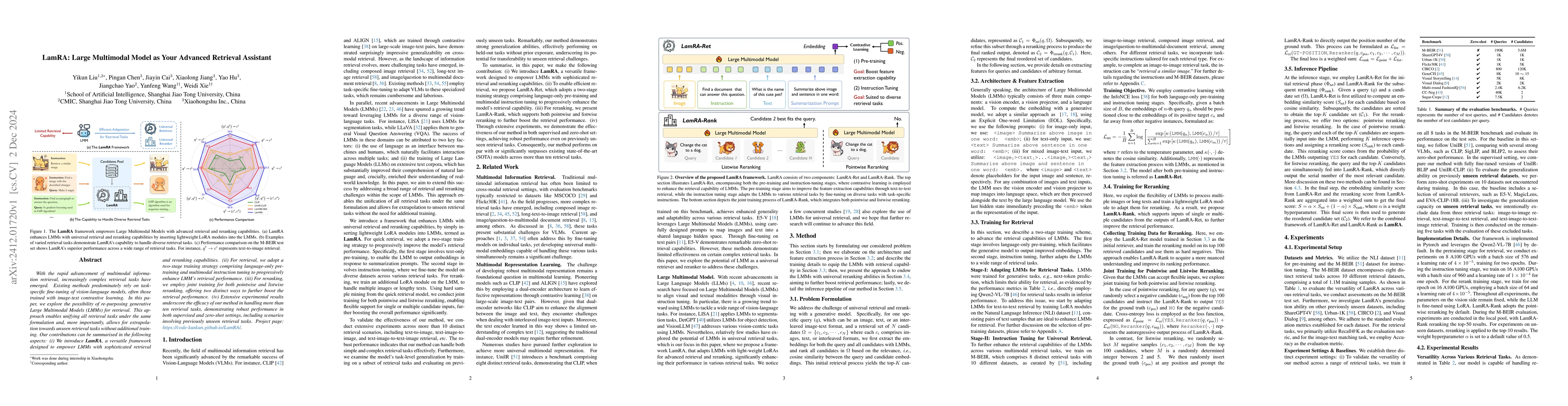 Thumbnail for LamRA: Large Multimodal Model as Your Advanced Retrieval Assistant