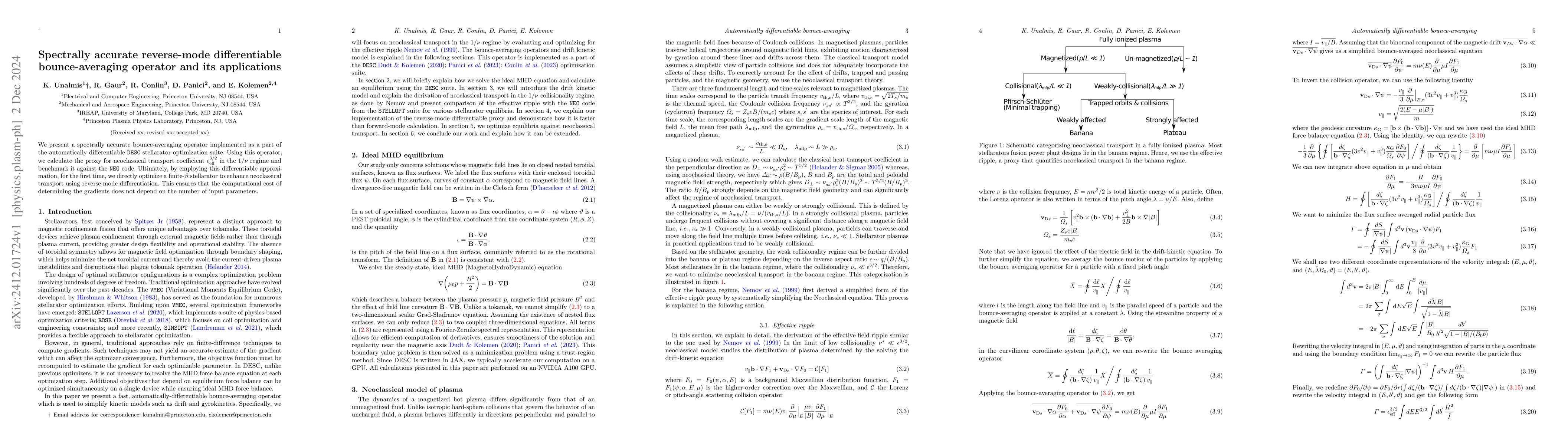 Thumbnail for Spectrally accurate reverse-mode differentiable bounce-averaging
  operator and its applications