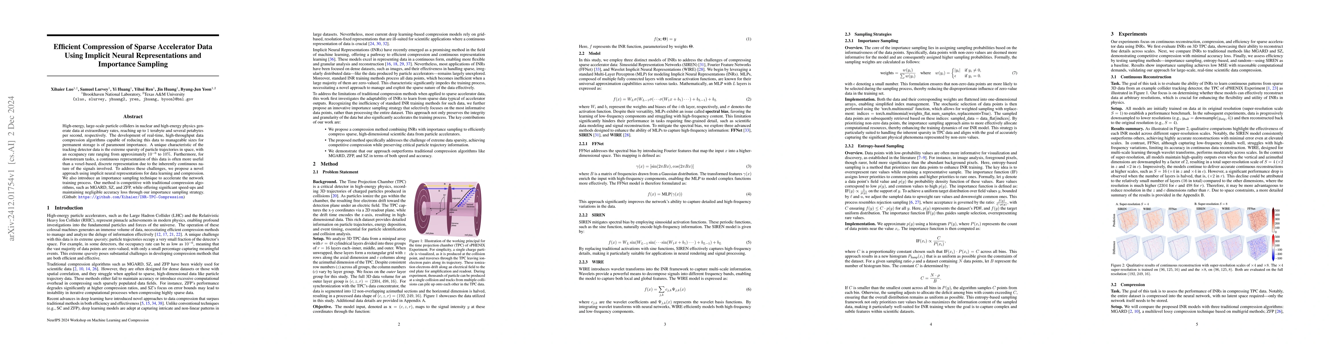 Thumbnail for Efficient Compression of Sparse Accelerator Data Using Implicit Neural
  Representations and Importance Sampling
