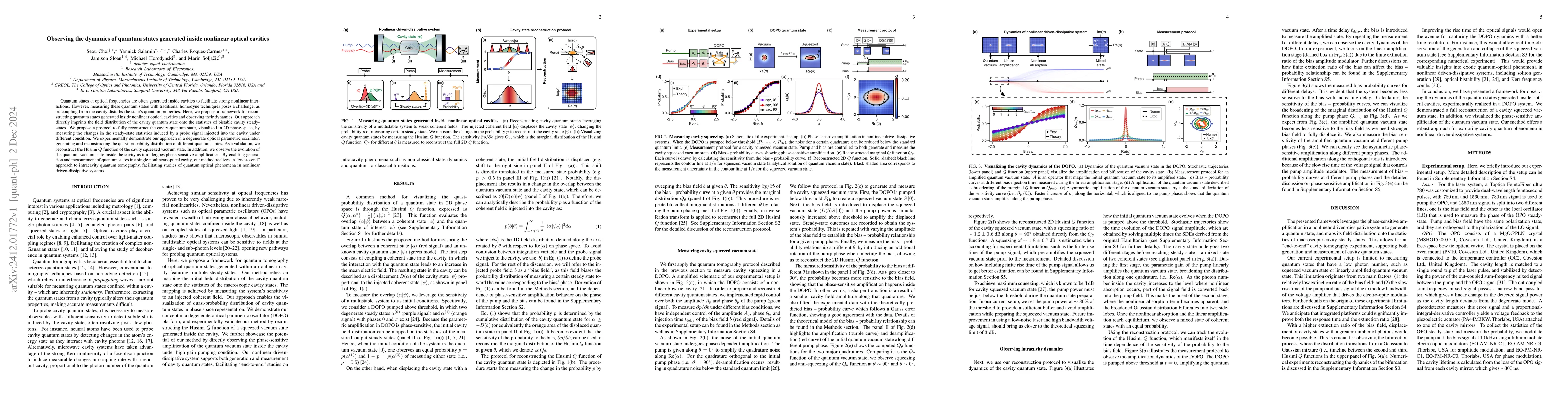 Thumbnail for Observing the dynamics of quantum states generated inside nonlinear
  optical cavities