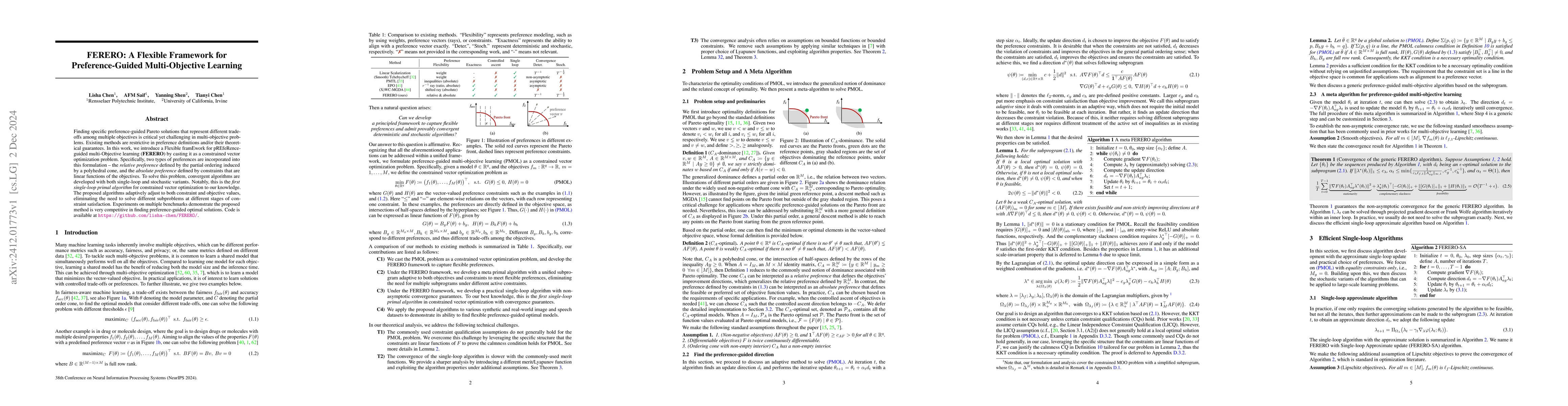 Thumbnail for FERERO: A Flexible Framework for Preference-Guided Multi-Objective
  Learning