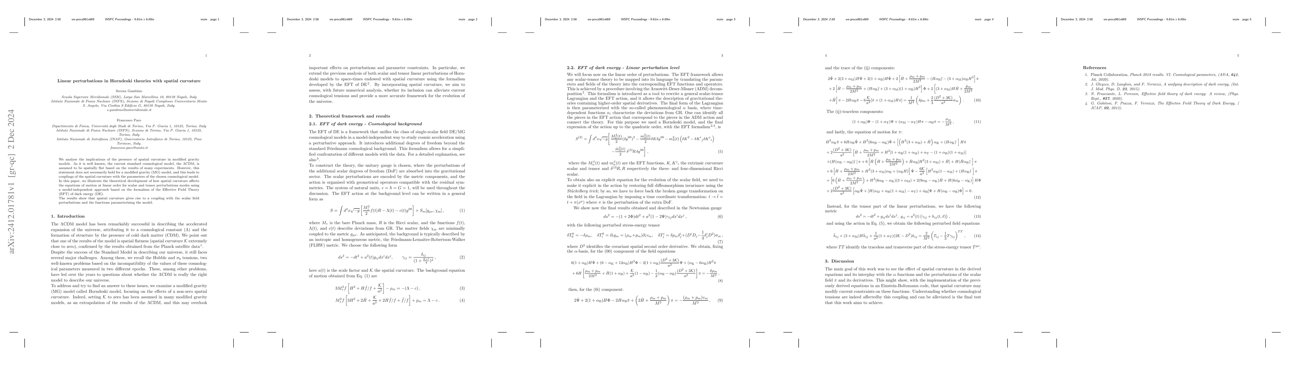 Thumbnail for Linear perturbations in Horndeski theories with spatial curvature
