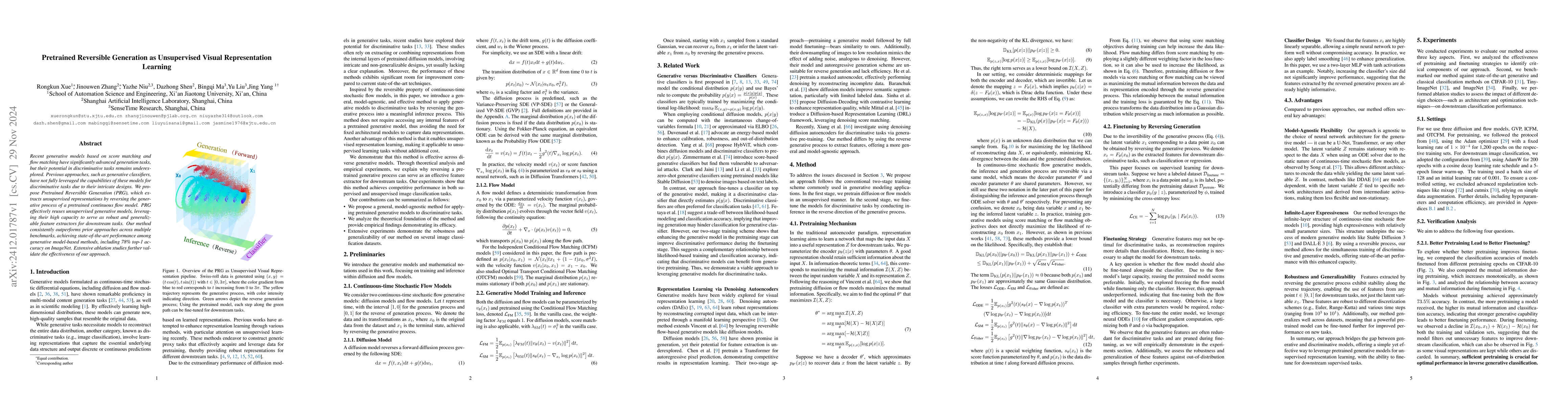 Thumbnail for Pretrained Reversible Generation as Unsupervised Visual Representation
  Learning