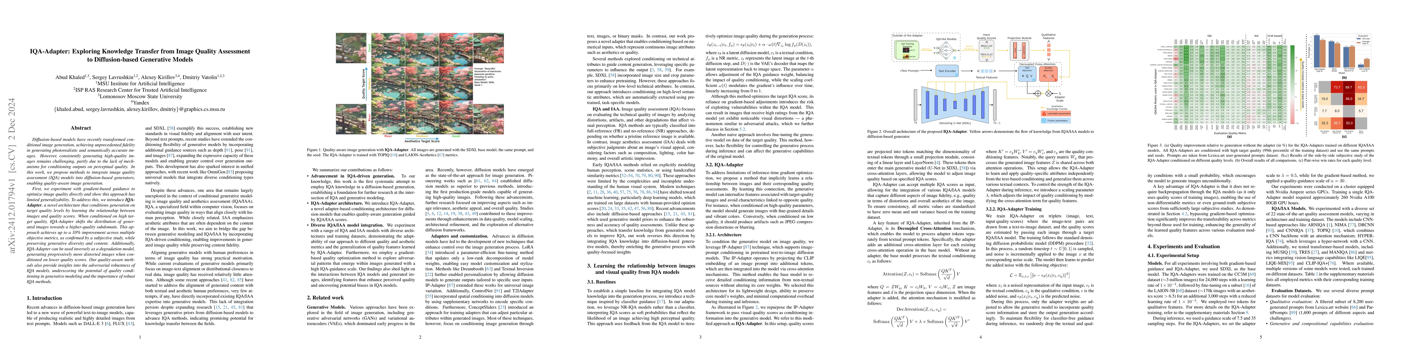 Thumbnail for IQA-Adapter: Exploring Knowledge Transfer from Image Quality Assessment
  to Diffusion-based Generative Models