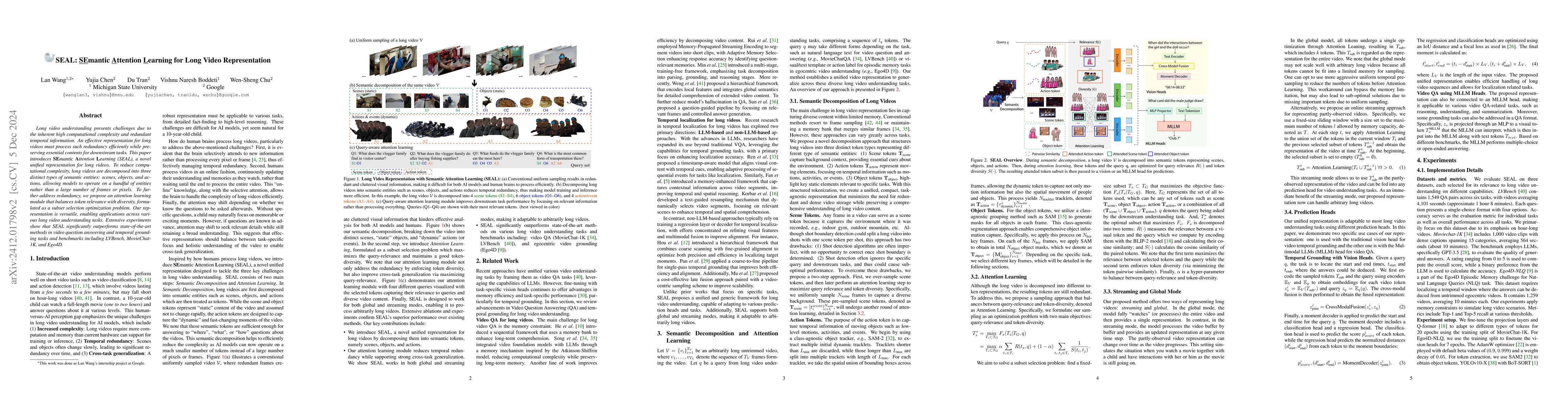 Thumbnail for SEAL: Semantic Attention Learning for Long Video Representation