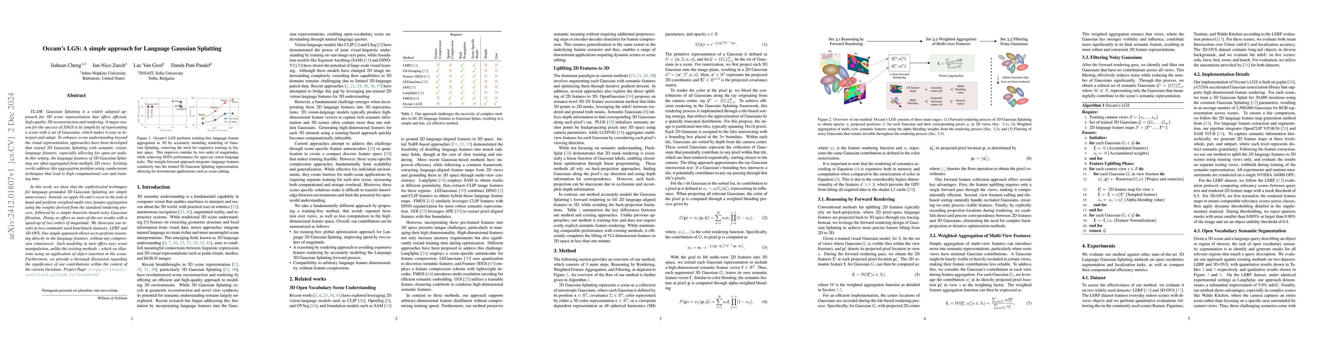 Thumbnail for Occam's LGS: A Simple Approach for Language Gaussian Splatting