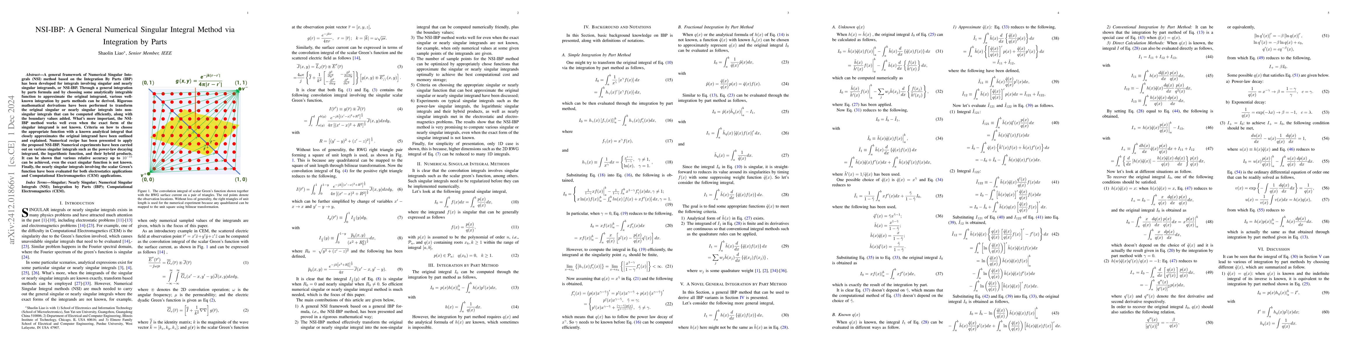 Thumbnail for NSI-IBP: A General Numerical Singular Integral Method via Integration by
  Parts