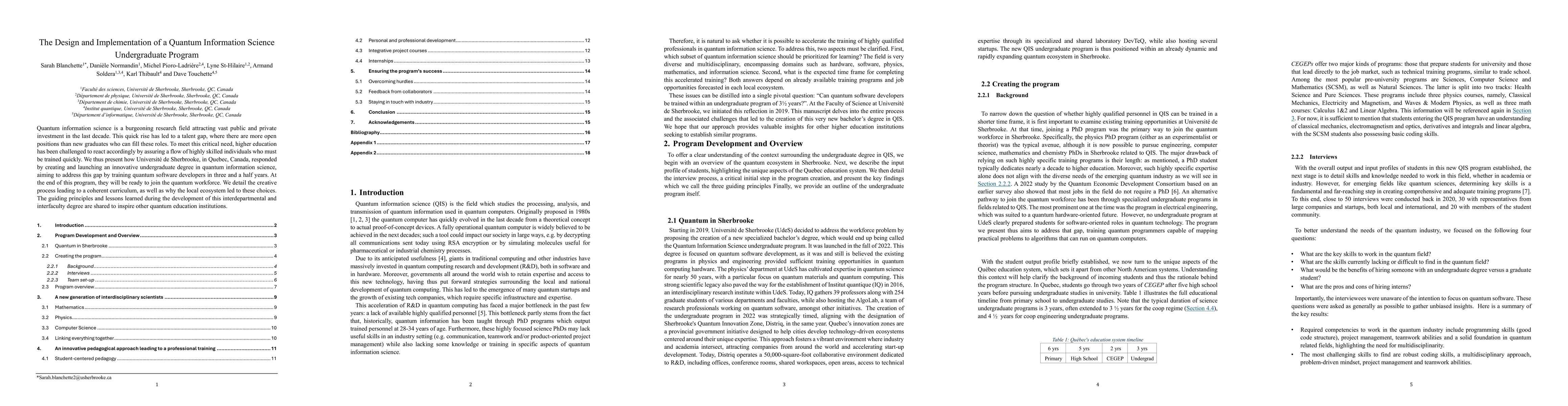 Thumbnail for The Design and Implementation of a Quantum Information Science
  Undergraduate Program
