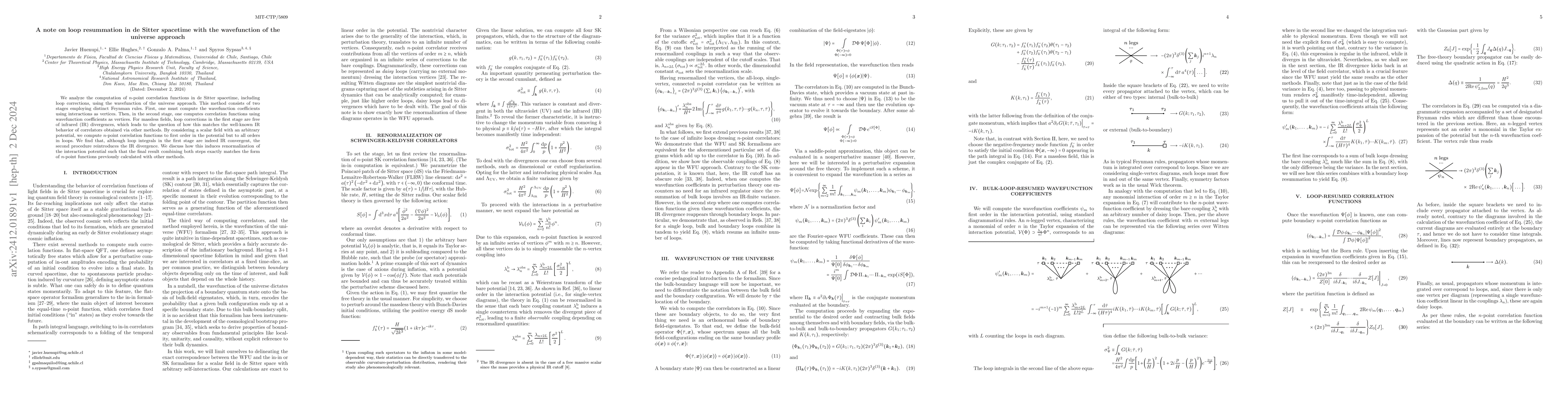 Thumbnail for A note on loop resummation in de Sitter spacetime with the wavefunction
  of the universe approach