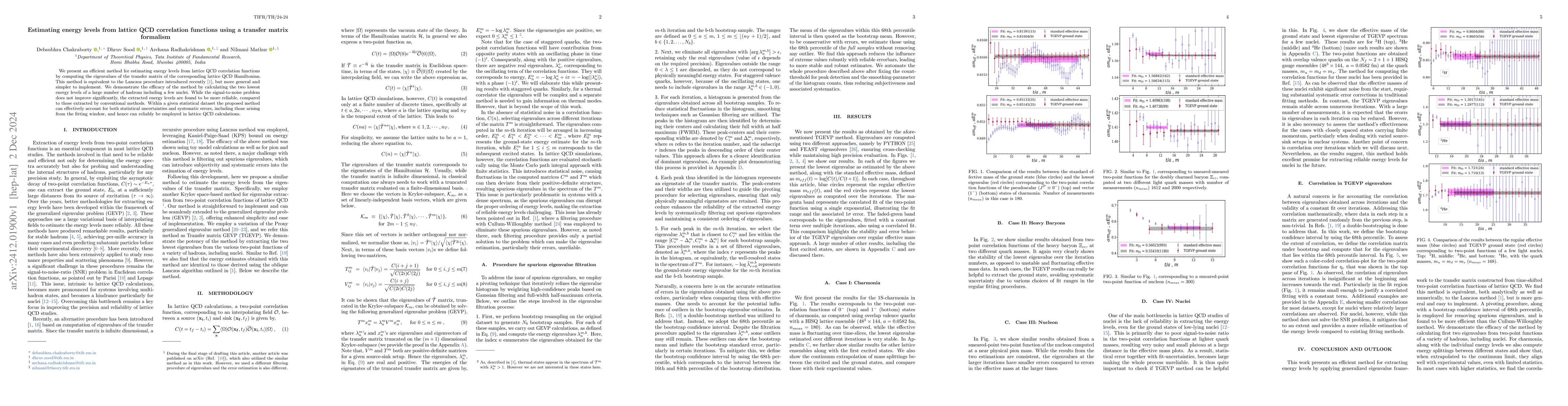 Thumbnail for Estimating energy levels from lattice QCD correlation functions using a
  transfer matrix formalism