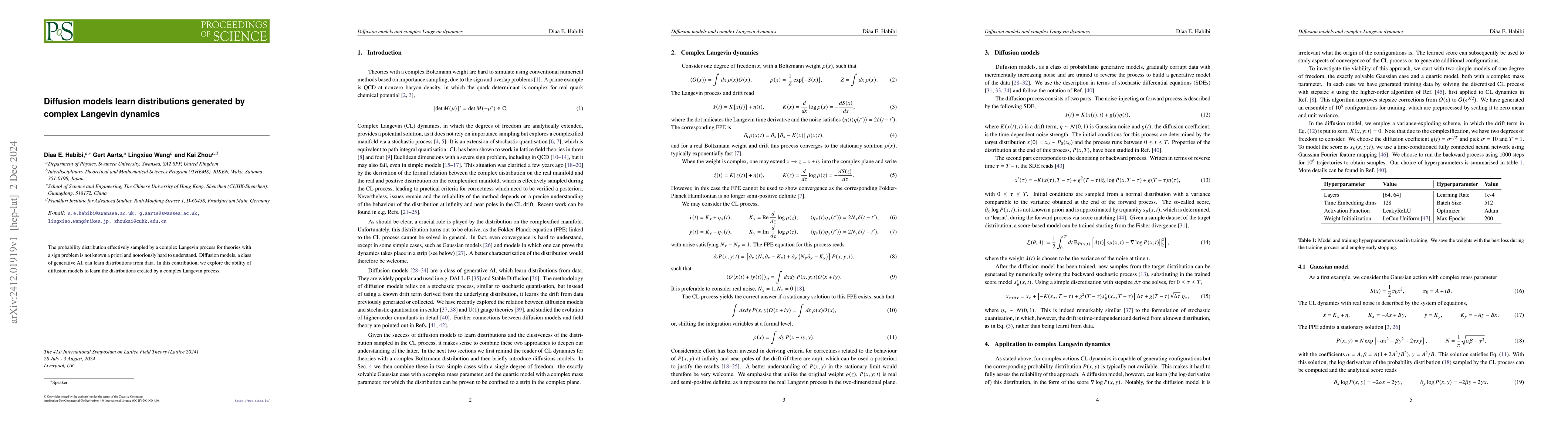 Thumbnail for Diffusion models learn distributions generated by complex Langevin
  dynamics