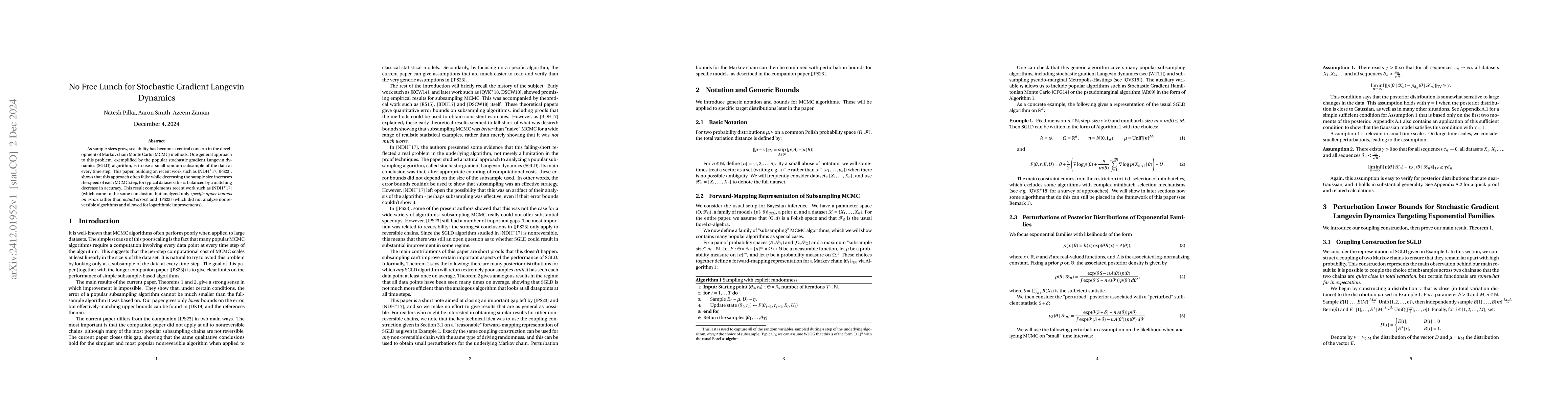 Thumbnail for No Free Lunch for Stochastic Gradient Langevin Dynamics