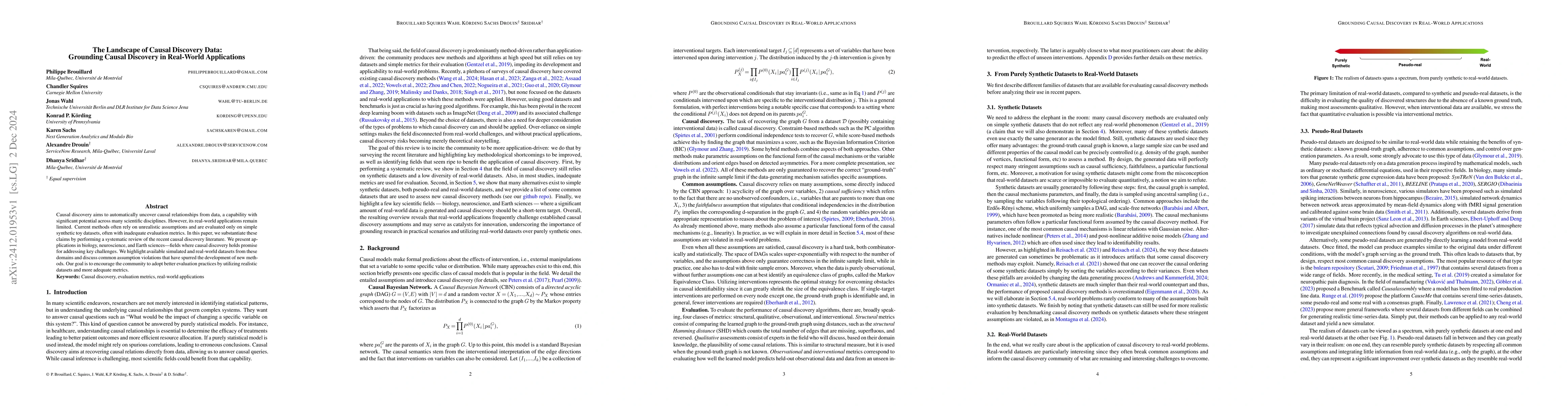 Thumbnail for The Landscape of Causal Discovery Data: Grounding Causal Discovery in
  Real-World Applications