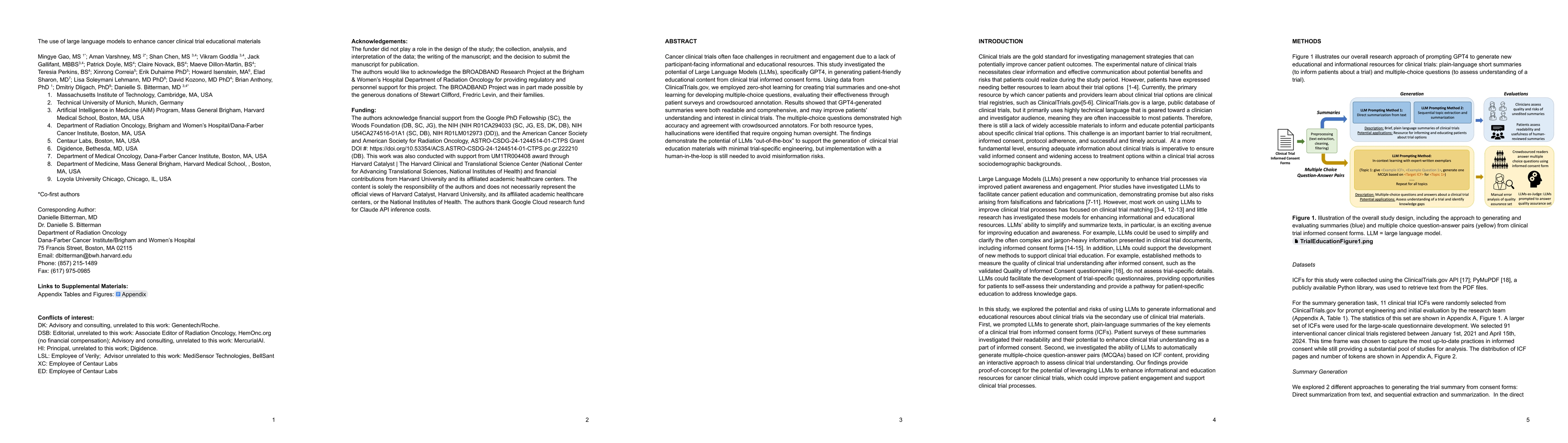 Thumbnail for The use of large language models to enhance cancer clinical trial
  educational materials