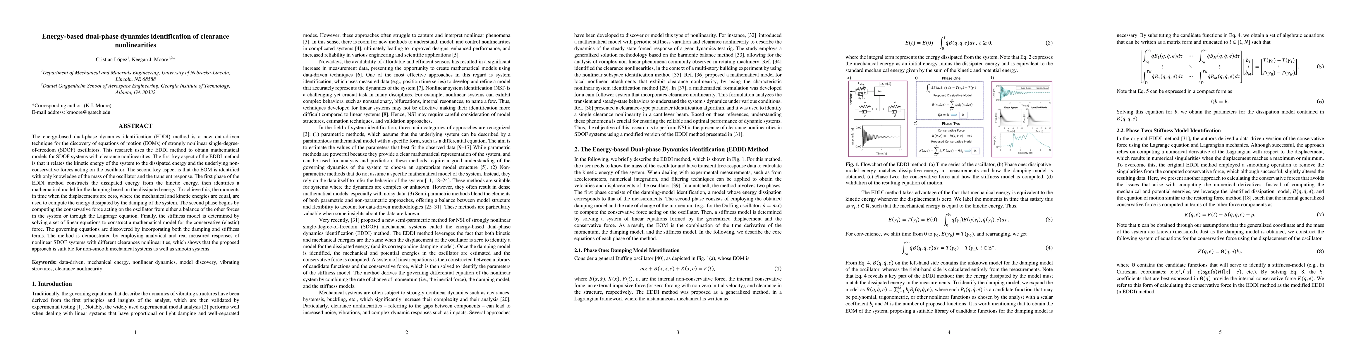 Thumbnail for Energy-based dual-phase dynamics identification of clearance
  nonlinearities