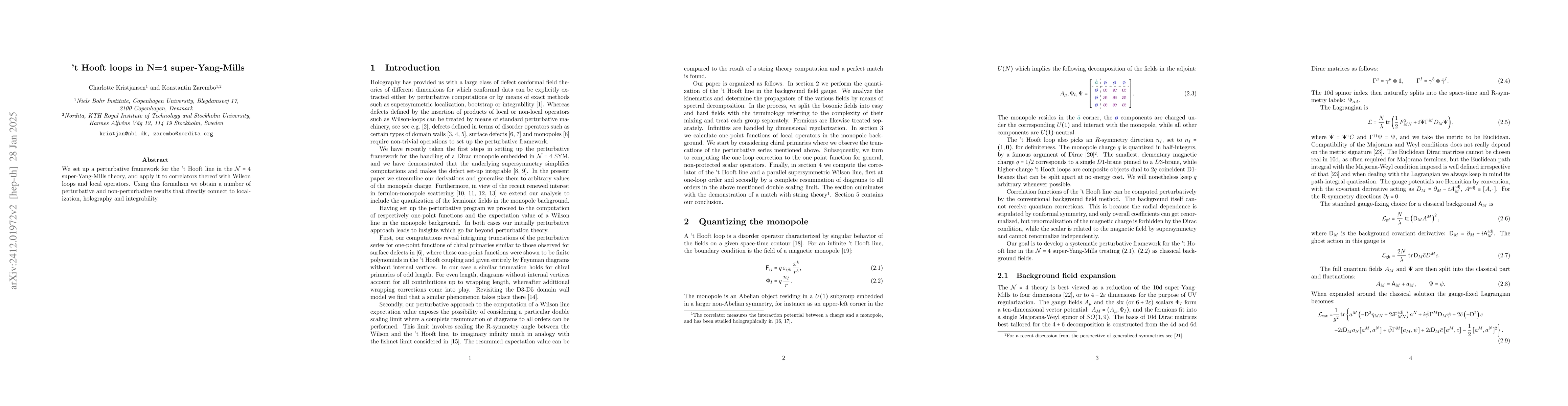 Thumbnail for 't Hooft loops in N=4 super-Yang-Mills
