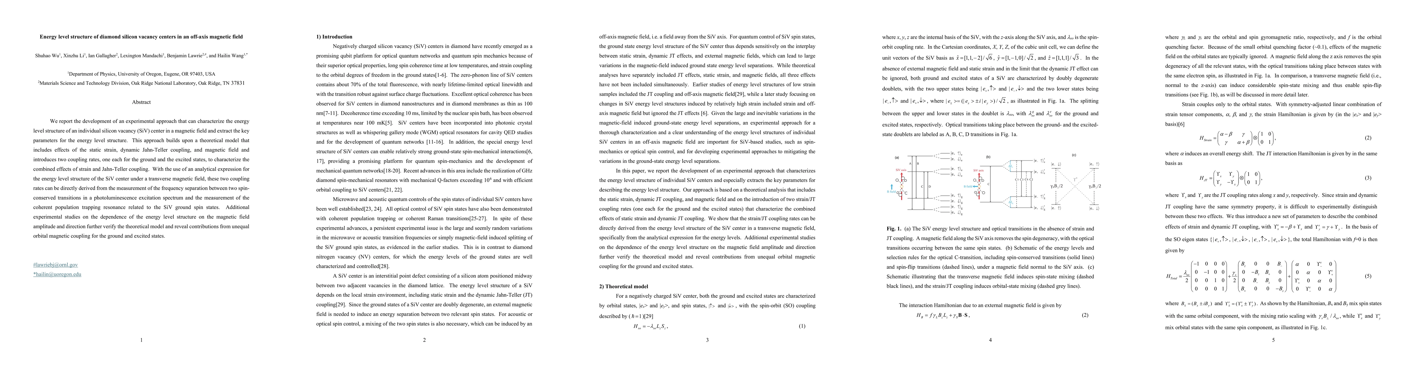 Thumbnail for Energy level structure of diamond silicon vacancy centers in an off-axis
  magnetic field