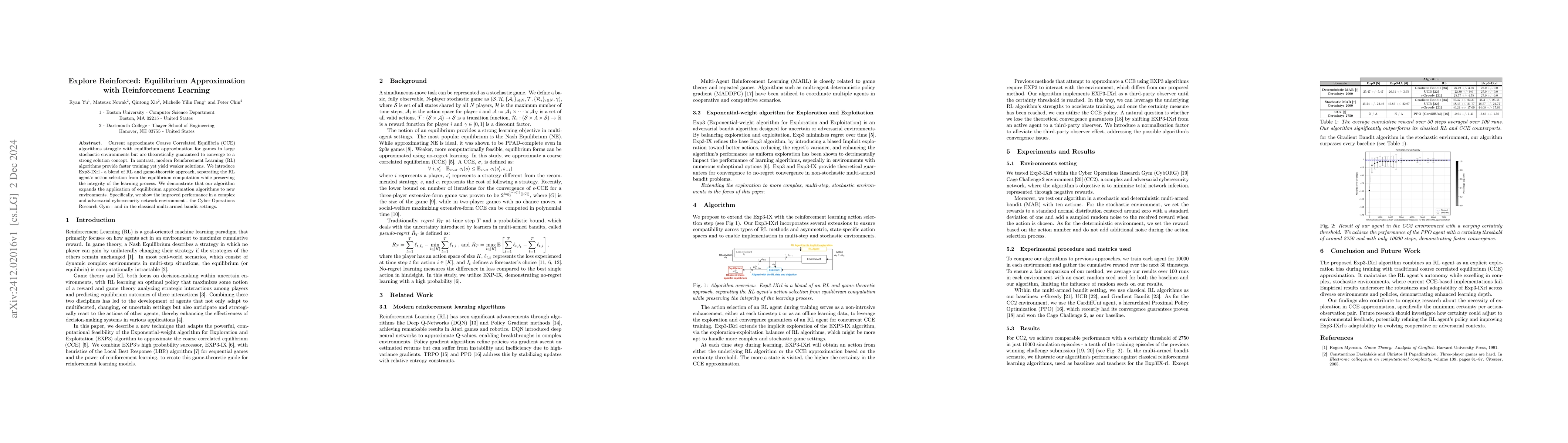 Thumbnail for Explore Reinforced: Equilibrium Approximation with Reinforcement
  Learning