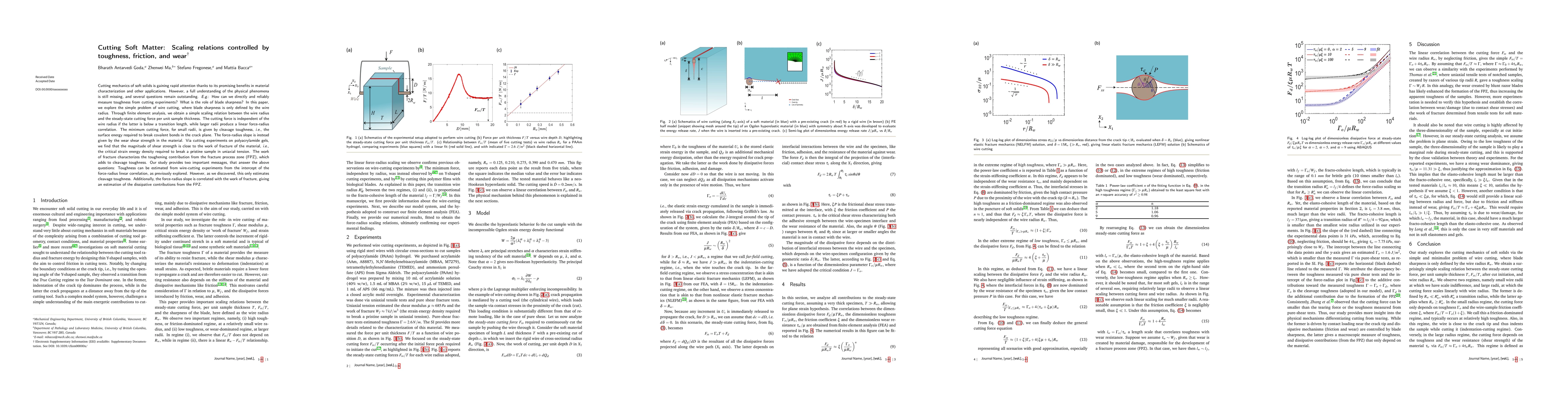 Thumbnail for Cutting Soft Matter: Scaling relations controlled by toughness,
  friction, and wear