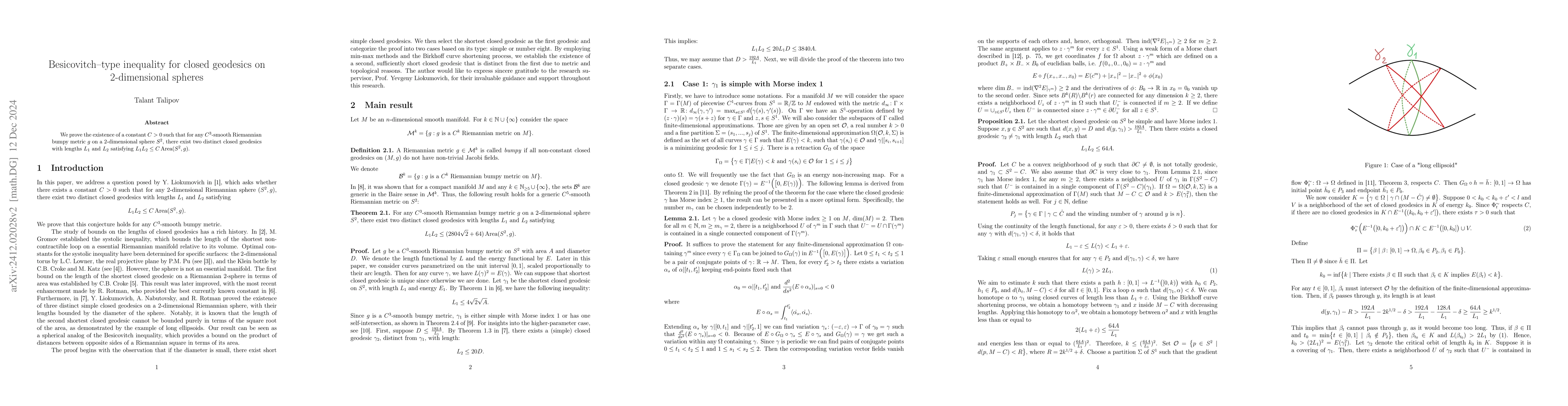 Thumbnail for Besicovitch-type inequality for closed geodesics on 2-dimensional
  spheres