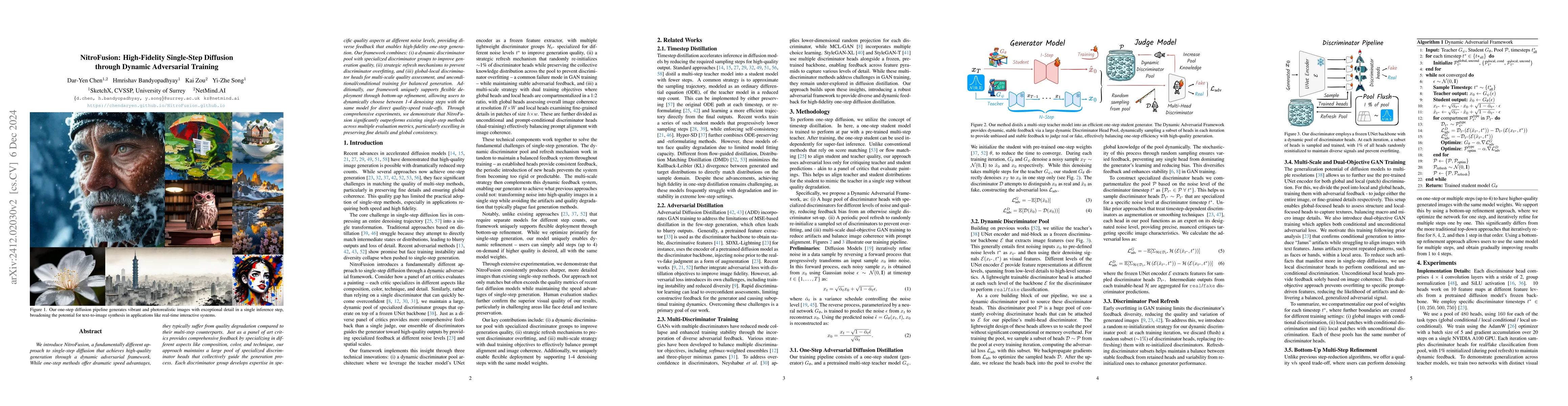 Thumbnail for NitroFusion: High-Fidelity Single-Step Diffusion through Dynamic
  Adversarial Training