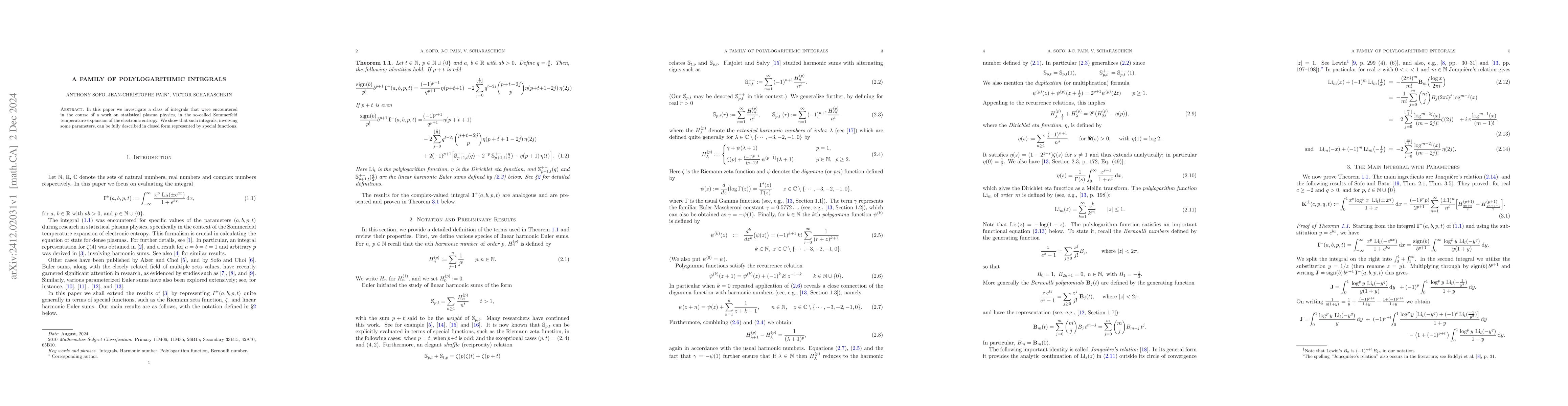 Thumbnail for A family of polylogarithmic integrals