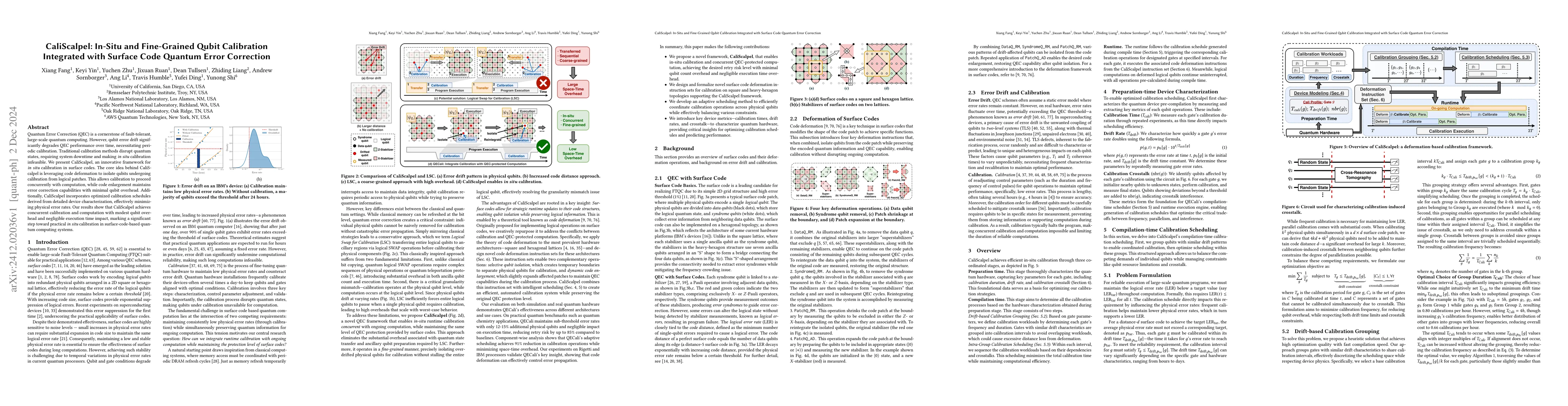Thumbnail for CaliScalpel: In-Situ and Fine-Grained Qubit Calibration Integrated with
  Surface Code Quantum Error Correction