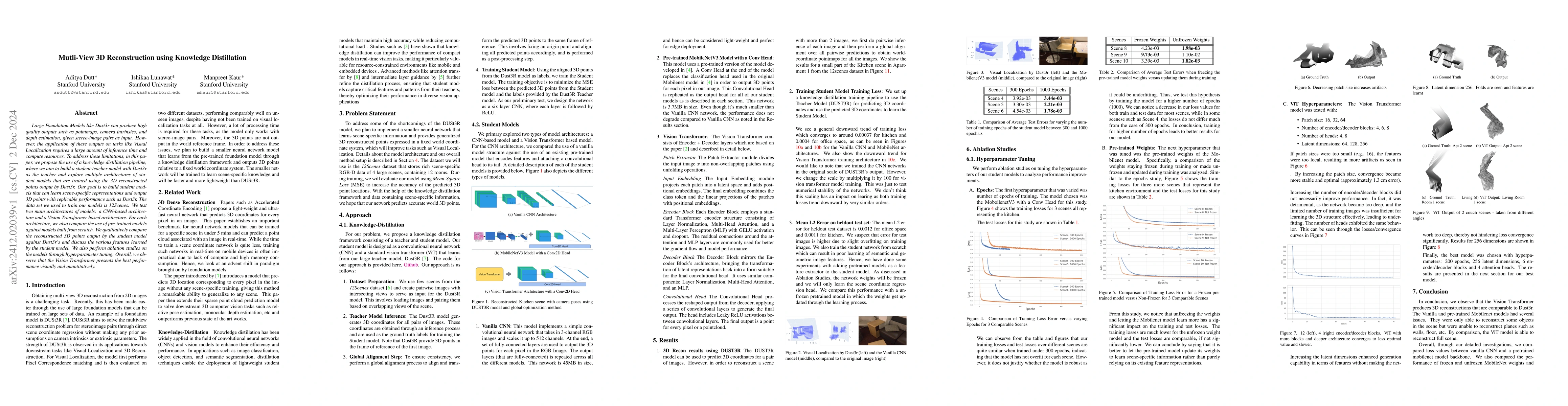 Thumbnail for Mutli-View 3D Reconstruction using Knowledge Distillation
