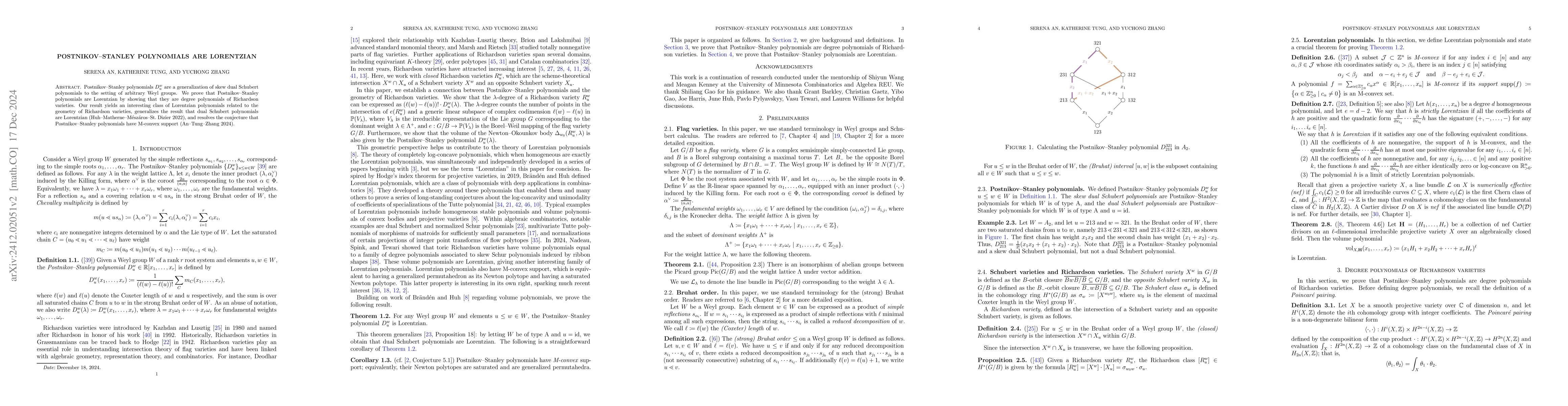 Thumbnail for Postnikov--Stanley polynomials are Lorentzian