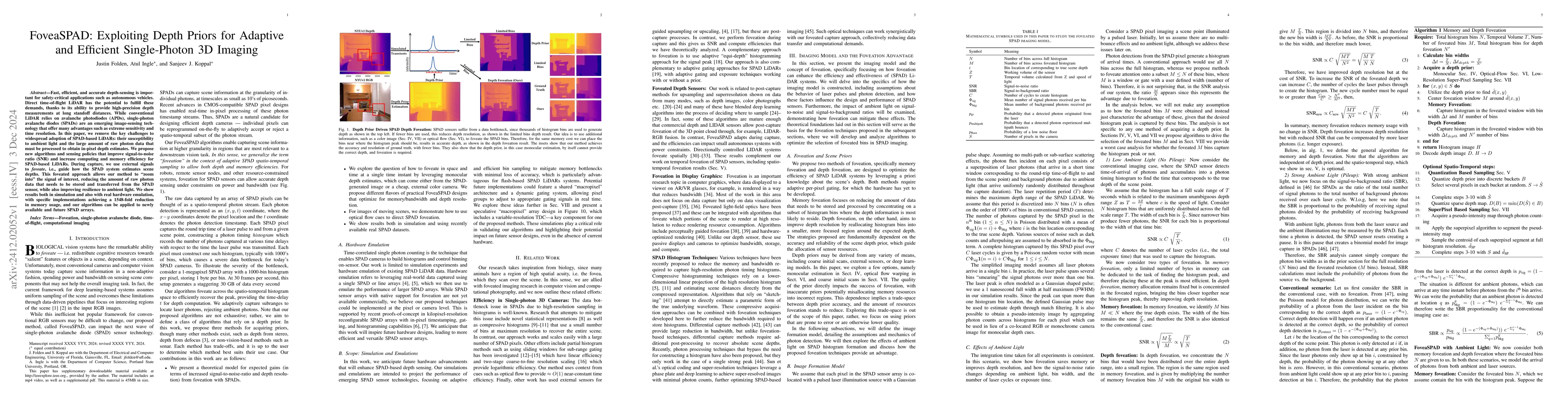 Thumbnail for FoveaSPAD: Exploiting Depth Priors for Adaptive and Efficient
  Single-Photon 3D Imaging