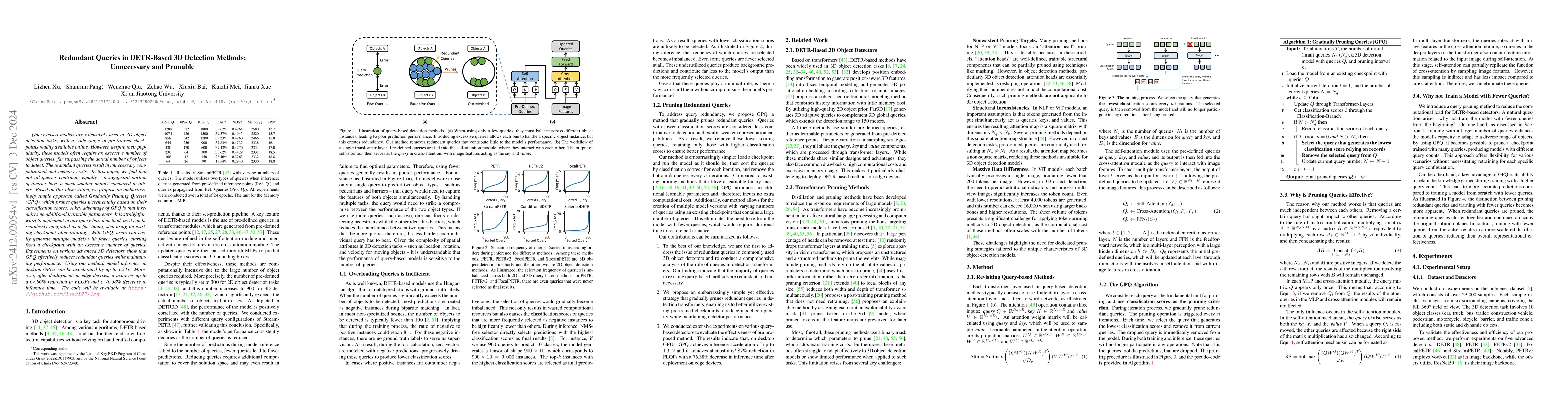Thumbnail for Redundant Queries in DETR-Based 3D Detection Methods: Unnecessary and
  Prunable