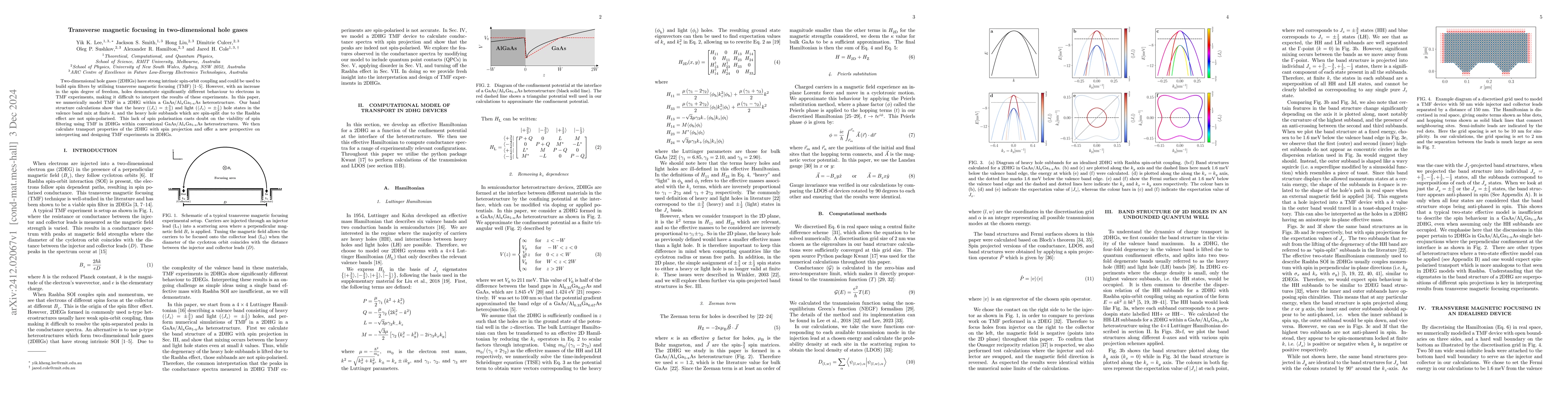 Thumbnail for Transverse magnetic focusing in two-dimensional hole gases