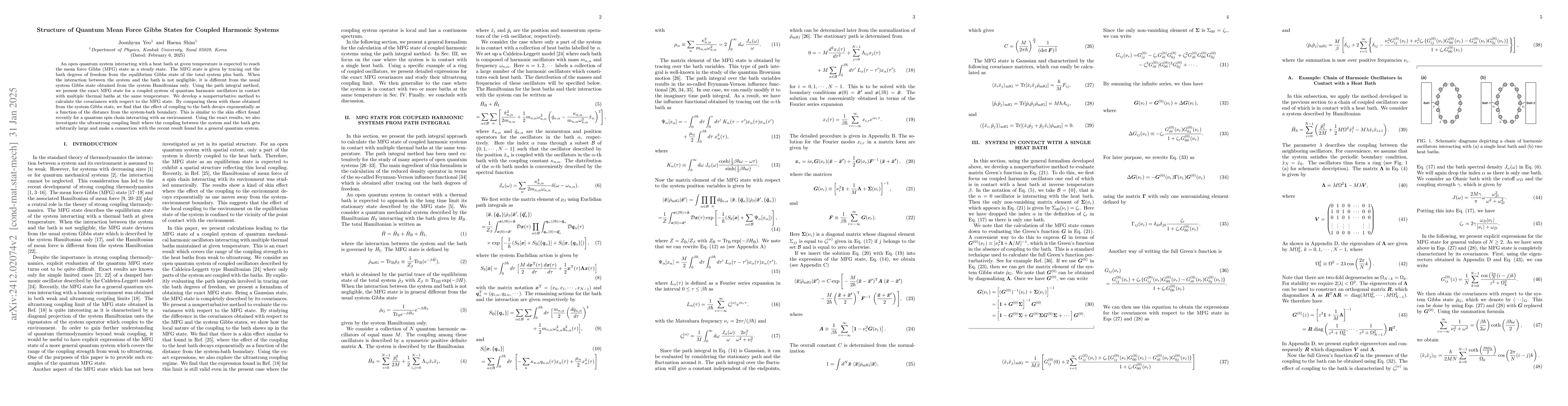 Thumbnail for Structure of Quantum Mean Force Gibbs States for Coupled Harmonic
  Systems