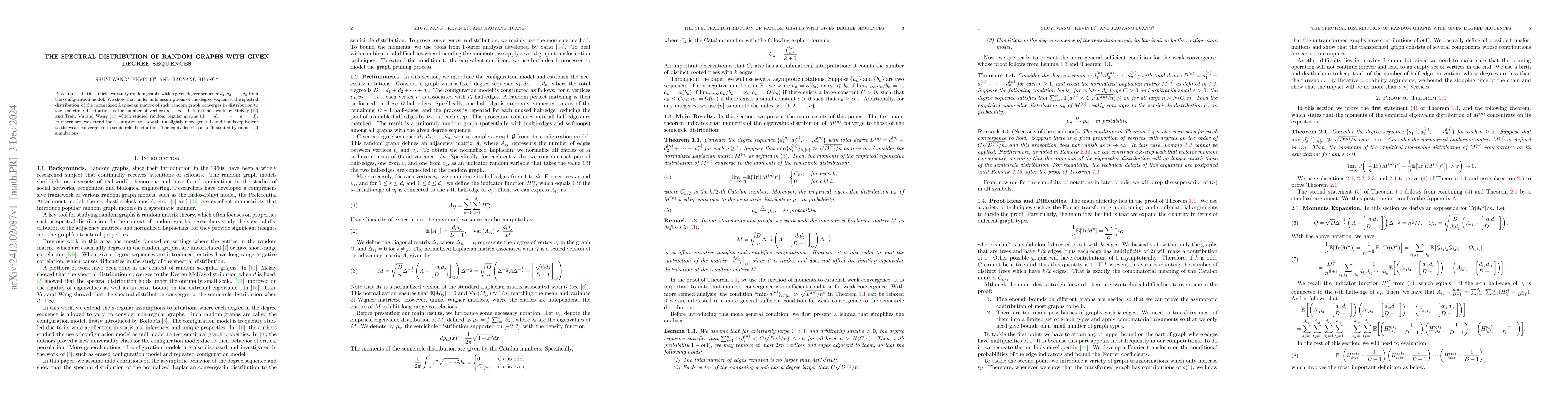Thumbnail for The Spectral Distribution of Random Graphs with Given Degree Sequences