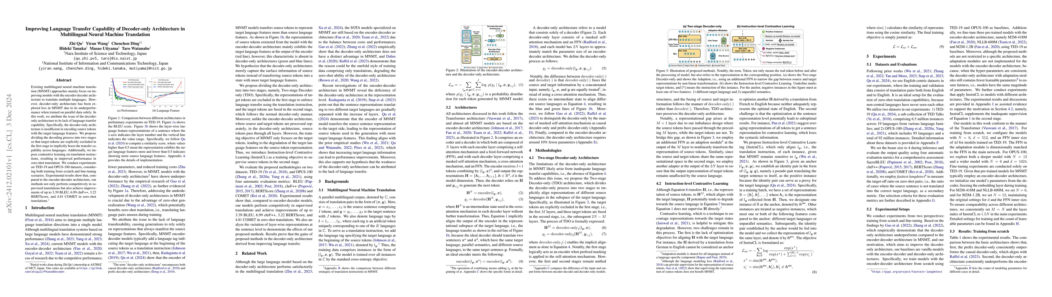 Thumbnail for Improving Language Transfer Capability of Decoder-only Architecture in
  Multilingual Neural Machine Translation