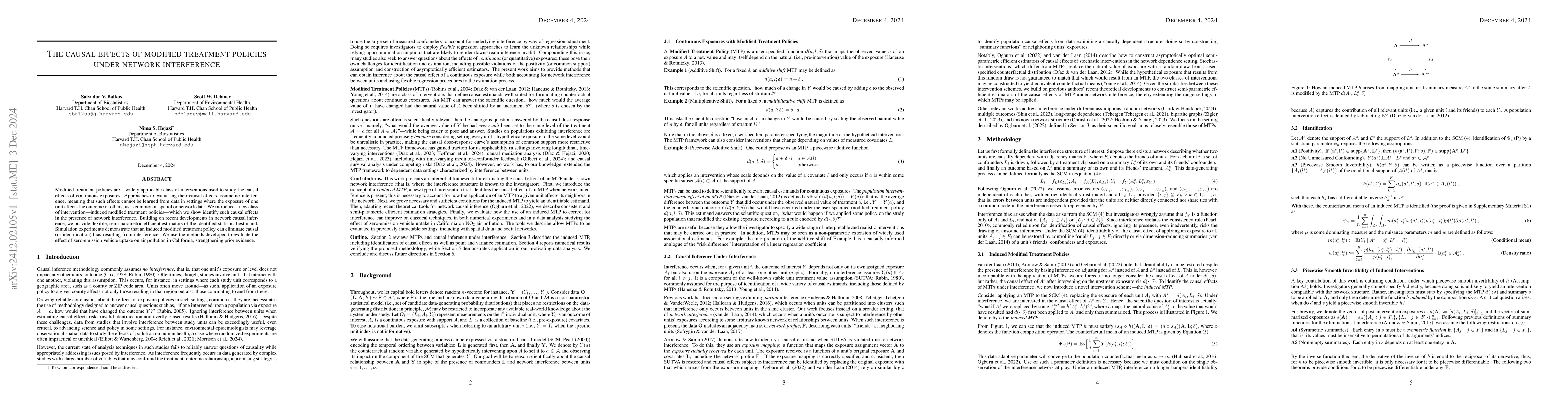 Thumbnail for The causal effects of modified treatment policies under network
  interference