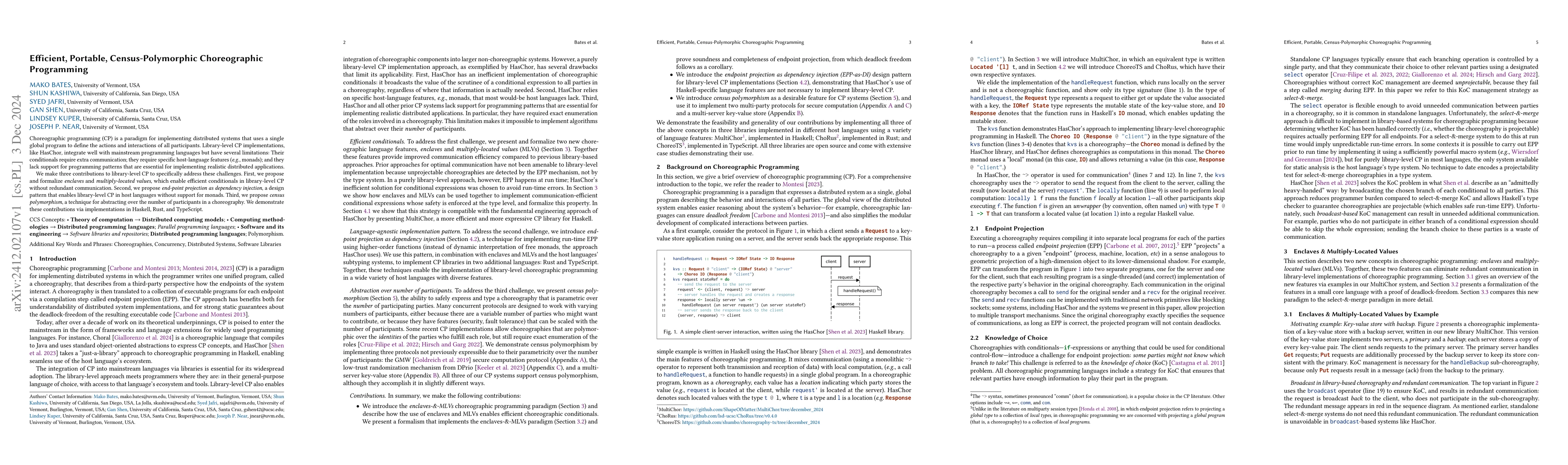 Thumbnail for Efficient, Portable, Census-Polymorphic Choreographic Programming