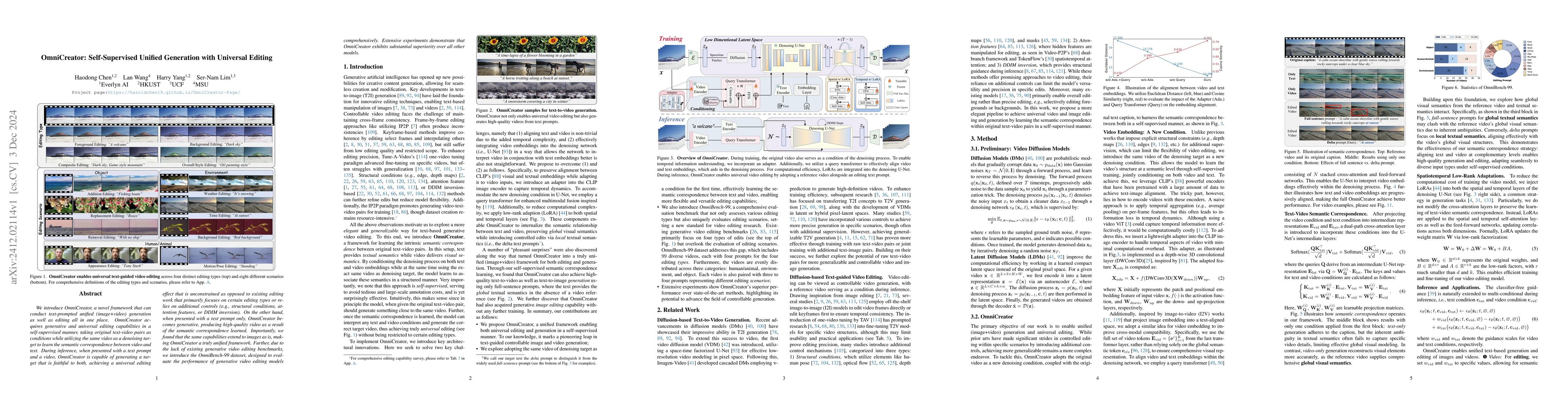 Thumbnail for OmniCreator: Self-Supervised Unified Generation with Universal Editing