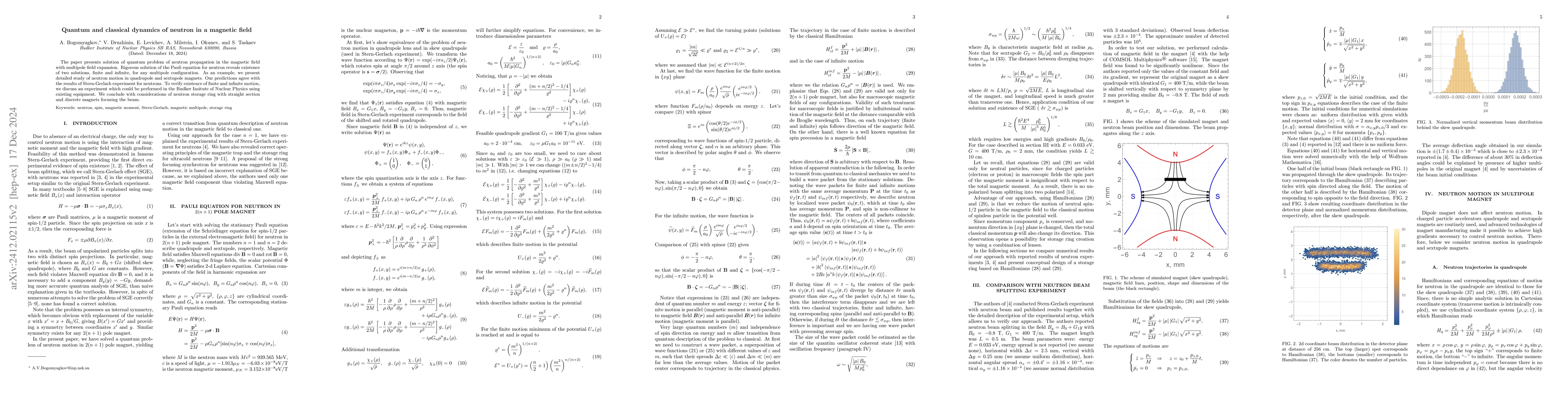 Thumbnail for Quantum theory of neutron in magnetic field and neutron-electron
  collider