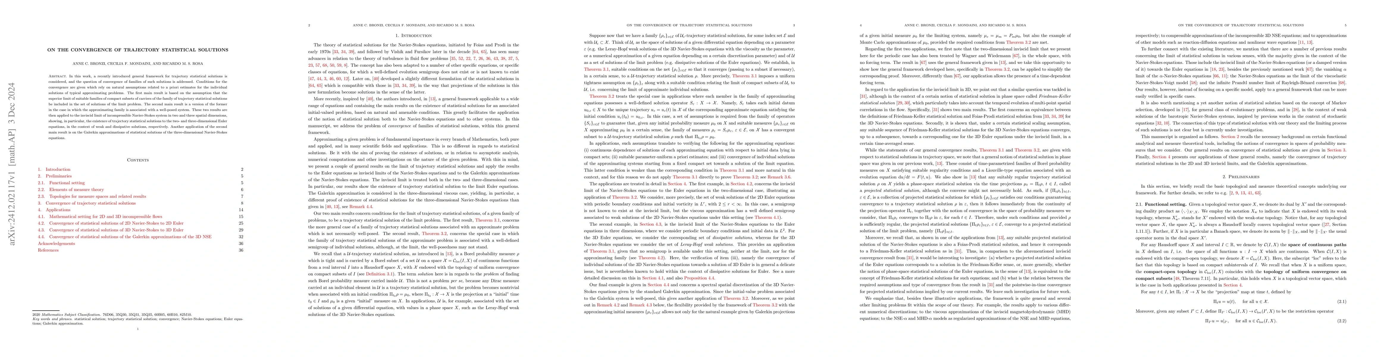 Thumbnail for On the convergence of trajectory statistical solutions