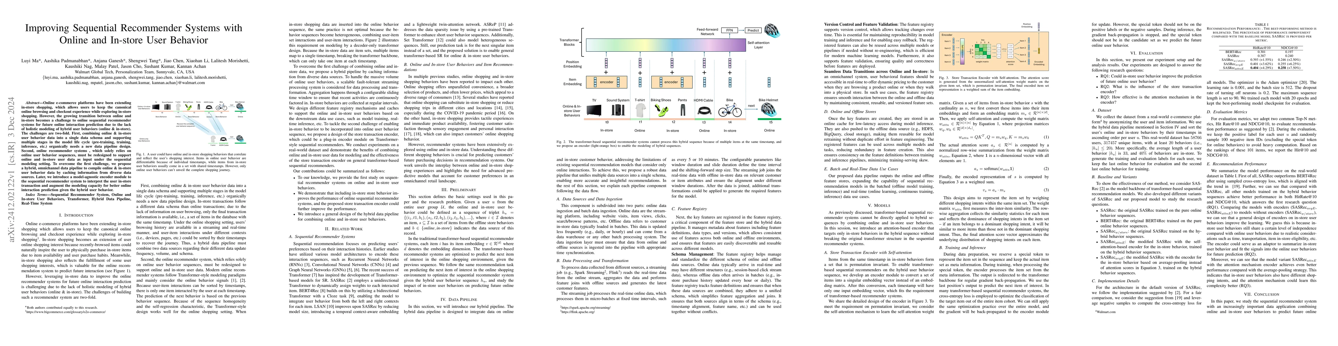 Thumbnail for Improving Sequential Recommender Systems with Online and In-store User
  Behavior