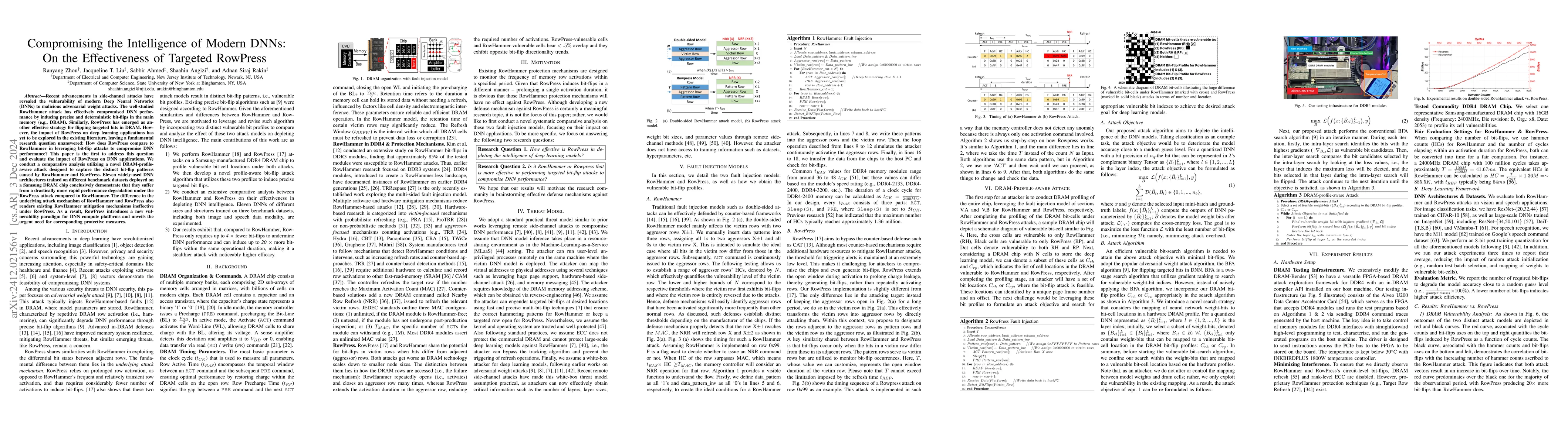 Thumbnail for Compromising the Intelligence of Modern DNNs: On the Effectiveness of
  Targeted RowPress