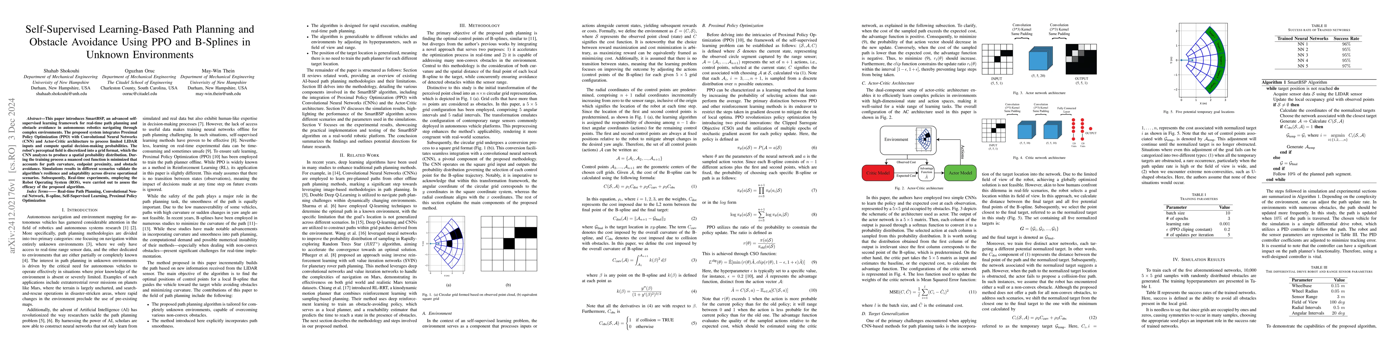 Thumbnail for Self-Supervised Learning-Based Path Planning and Obstacle Avoidance
  Using PPO and B-Splines in Unknown Environments