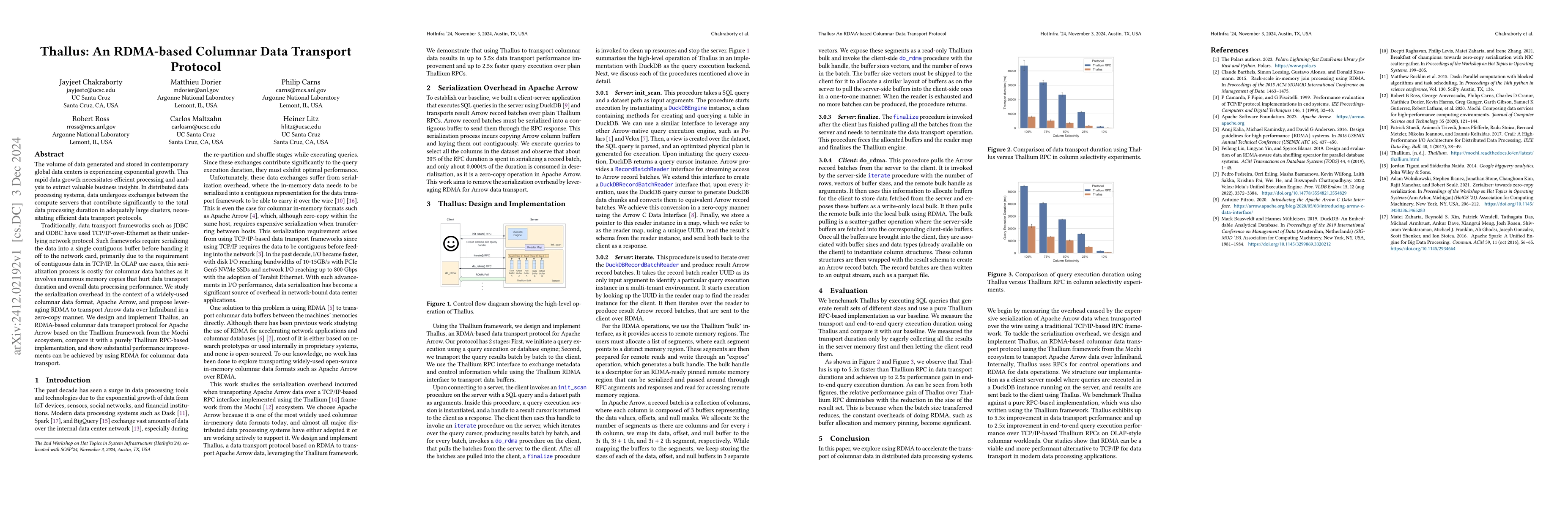 Thumbnail for Thallus: An RDMA-based Columnar Data Transport Protocol