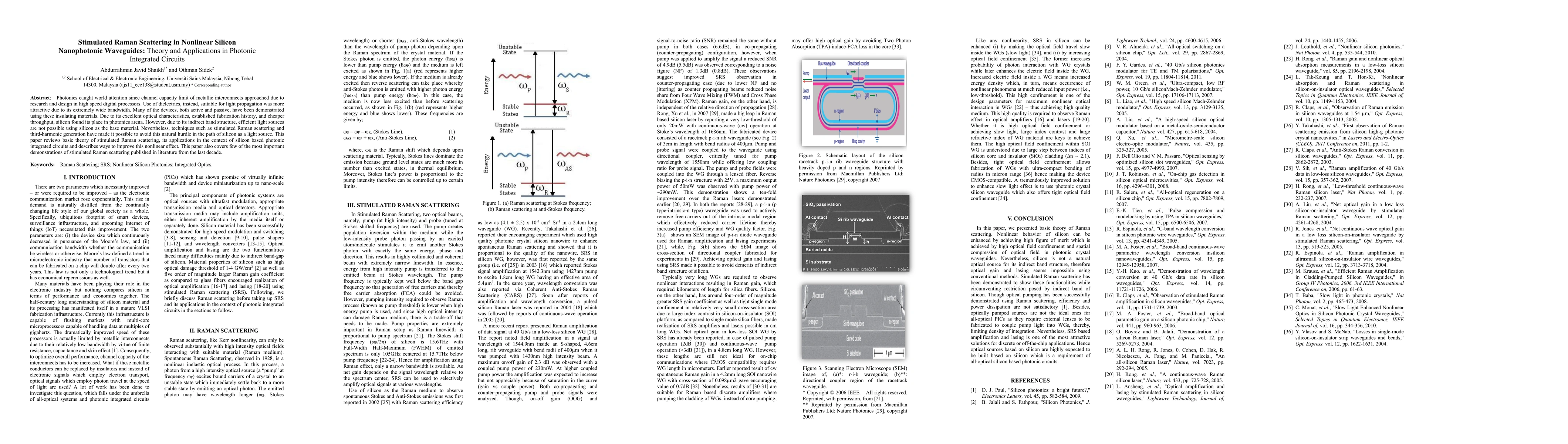 Thumbnail for Stimulated Raman Scattering in Nonlinear Silicon Nanophotonic
  Waveguides: Theory and Applications in Photonic Integrated Circuits