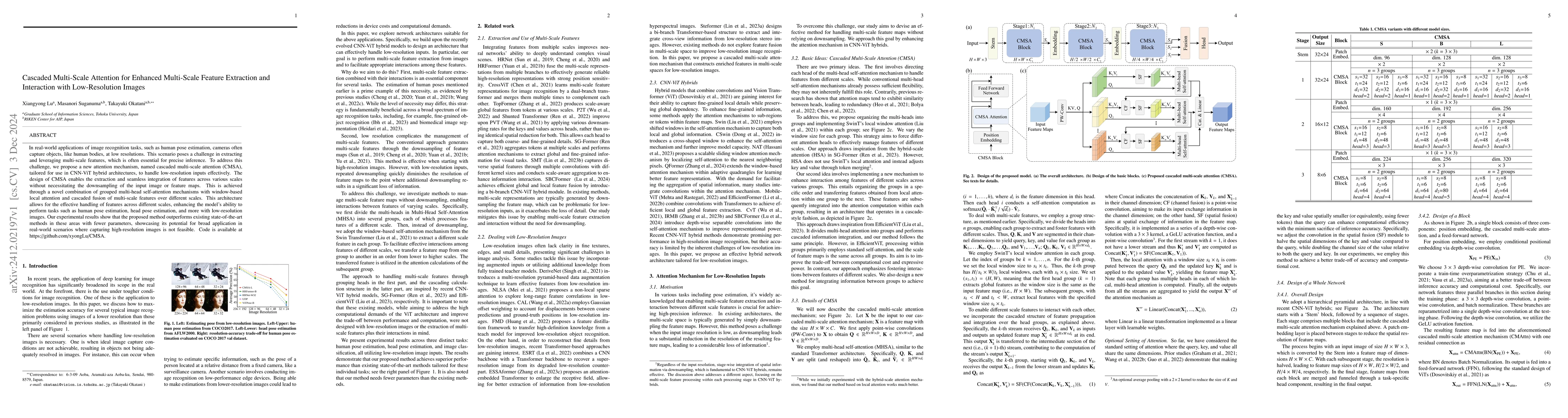 Thumbnail for Cascaded Multi-Scale Attention for Enhanced Multi-Scale Feature
  Extraction and Interaction with Low-Resolution Images